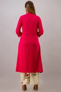 MAUKA - Pink Straight Rayon Women's Stitched Salwar Suit ( Pack of 1 )-thumb3