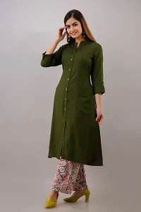 MAUKA - Green Straight Rayon Women's Stitched Salwar Suit ( Pack of 1 )-thumb2