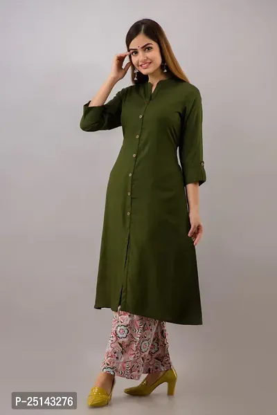 MAUKA - Green Straight Rayon Women's Stitched Salwar Suit ( Pack of 1 )-thumb3