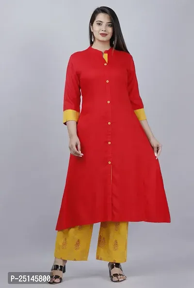 MAUKA - Red Straight Rayon Women's Stitched Salwar Suit ( Pack of 1 )