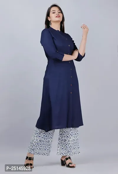 MAUKA - Blue Straight Rayon Women's Stitched Salwar Suit ( Pack of 1 )-thumb4