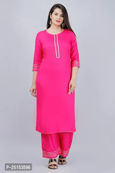 MAUKA - Pink Straight Rayon Women's Stitched Salwar Suit ( Pack of 1 )