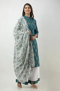 MAUKA - White Straight Rayon Women's Stitched Salwar Suit Dupatta Set  ( Pack of 1 )-thumb2
