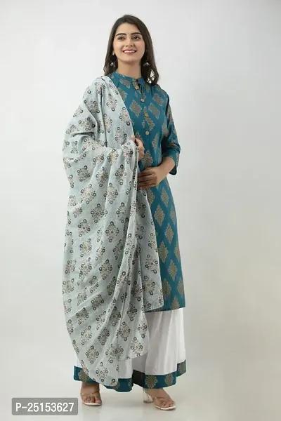 MAUKA - White Straight Rayon Women's Stitched Salwar Suit Dupatta Set  ( Pack of 1 )-thumb3
