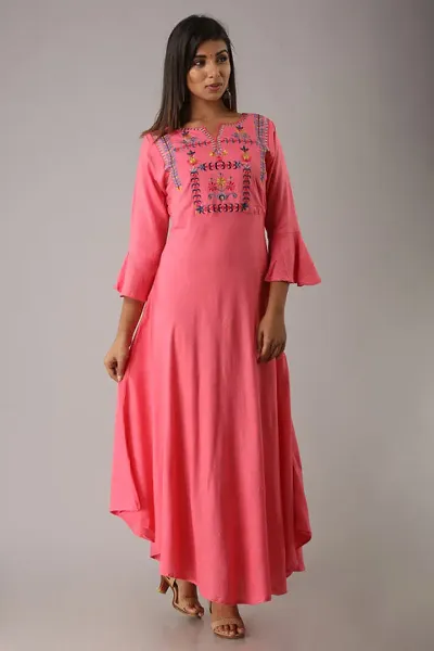 Stylish Rayon Straight Printed Kurti