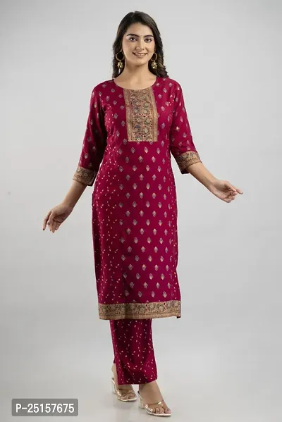 MAUKA - Maroon Straight Rayon Women's Stitched Salwar Suit ( Pack of 1 )-thumb2