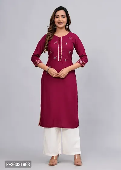 MAUKA - Maroon Straight Rayon Women's Stitched Salwar Suit (pack of 1)-thumb0