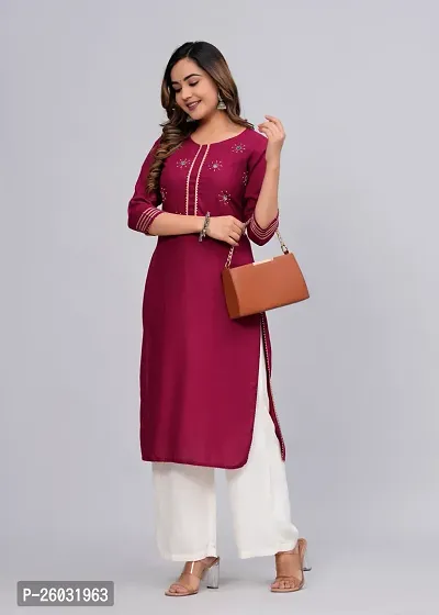 MAUKA - Maroon Straight Rayon Women's Stitched Salwar Suit (pack of 1)-thumb3