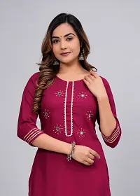 MAUKA - Maroon Straight Rayon Women's Stitched Salwar Suit (pack of 1)-thumb4