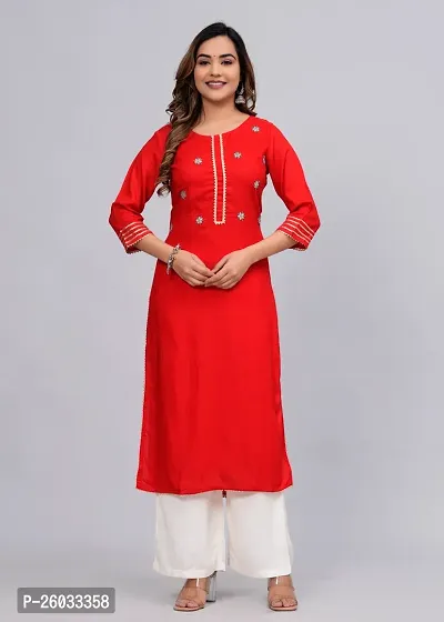 MAUKA - Red Straight Rayon Women's Stitched Salwar suit (pack of 1)