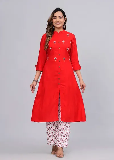 Stylish Rayon Printed Kurta Bottom Set