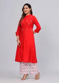 MAUKA - Red Straight Rayon Women's Stitched Salwar Suit (pack of 1)-thumb2