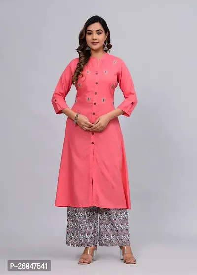 MAUKA - Pink Straight Rayon Women's Stitched Salwar Suit (pack of 1)-thumb0