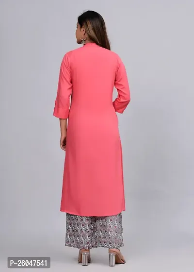 MAUKA - Pink Straight Rayon Women's Stitched Salwar Suit (pack of 1)-thumb4