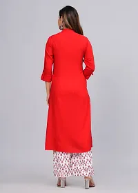 MAUKA - Red Straight Rayon Women's Stitched Salwar Suit dupatta set (pack of 1)-thumb1