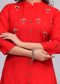 MAUKA - Red Straight Rayon Women's Stitched Salwar Suit dupatta set (pack of 1)-thumb2