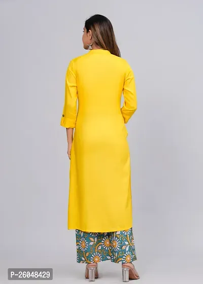 MAUKA - yellow Straight Rayon Women's Stitched Salwar Suit Dupatta Set (pack of 1)-thumb2