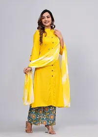 MAUKA - yellow Straight Rayon Women's Stitched Salwar Suit Dupatta Set (pack of 1)-thumb2