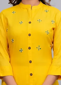 MAUKA - yellow Straight Rayon Women's Stitched Salwar Suit Dupatta Set (pack of 1)-thumb4