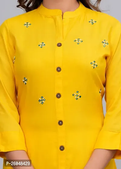 MAUKA - yellow Straight Rayon Women's Stitched Salwar Suit Dupatta Set (pack of 1)-thumb5