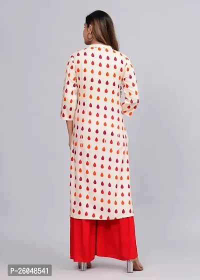 MAUKA - Cream Straight Rayon Women's Stitched Salwar Suit Dupatta Set (pack of 1)-thumb2