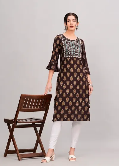 Alluring Hand Block Straight Kurta For Women