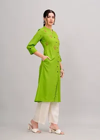 MAUKA - Green Rayon Embroidered Women's Stitched Salwar Suit (pack of 1)-thumb4