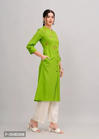 MAUKA - Green Rayon Embroidered Women's Stitched Salwar Suit (pack of 1)-thumb5