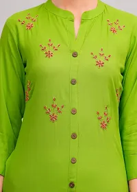 MAUKA - Green Rayon Embroidered Women's Stitched Salwar Suit (pack of 1)-thumb2