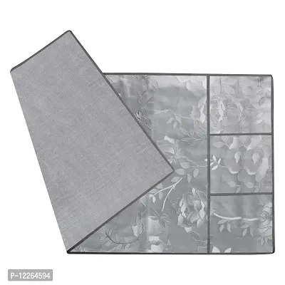 WISHLAND? Water  Dust Proof Fridge Top Cover with 6 Utility Pockets (Size 39X21 Inches, Silver)-thumb2