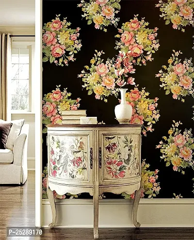 3D Multicolor Flowers Vinyl Sticker Self-Adhesive Wallpaper For Shelf Liner, Furniture, Almirah, Table Top, Wardrobe(18 Inch X 10 Meter, Pack Of 5)-thumb5