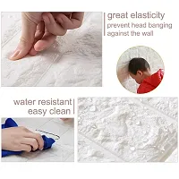 Wishlandreg; Self-Adhesive Waterproof 5mm PE Foam 3D Wall Panels Wallpaper Sticker for Bathroom, Living Room, and Home Decoration (77 X 70 cm, Pack Of 4, White)-thumb2