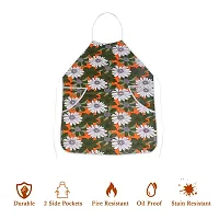 WISHLAND Combo Pack of 3 Pcs Free Size Kitchen Apron(2 pcs Fire Resistant PVC Apron + 1 Washable Cotton Apron)-thumb4