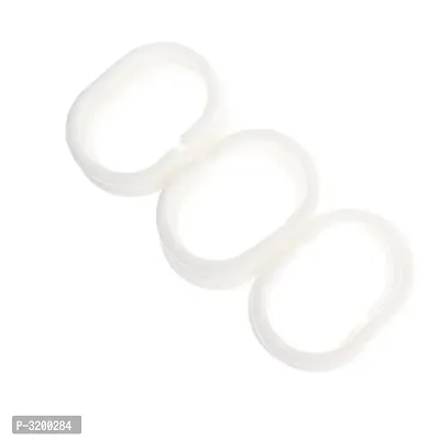 Shower Curtain Plastic Rings Pack of 12 Pcs with Glossy Finish(Glossy White)-thumb3