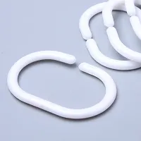 Shower Curtain Plastic Rings Pack of 12 Pcs with Glossy Finish(Glossy White)-thumb3