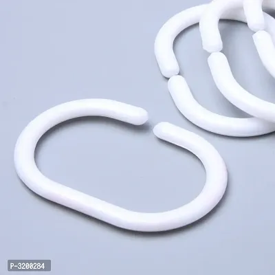 Shower Curtain Plastic Rings Pack of 12 Pcs with Glossy Finish(Glossy White)-thumb4