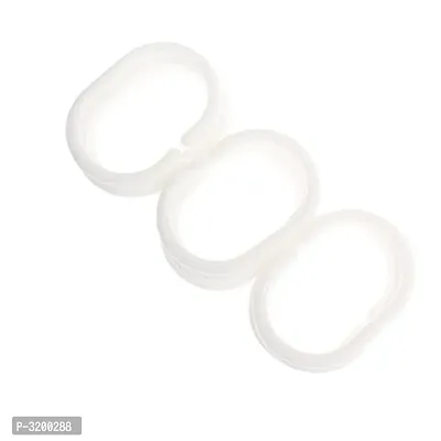 Shower Curtain Plastic Rings Pack of 48 Pcs with Glossy Finish(Glossy White)-thumb3