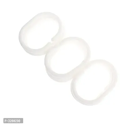Shower Curtain Plastic Rings Pack of 80 Pcs with Glossy Finish(Glossy White)-thumb3