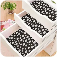 Multipurpose Non-Slip, Anti Skid, Easy Grip Washable PVC Shelf Linen Roll for Cabinets, Kithen Shelves, Drawer (18 X 5 mtr, Black)-thumb1