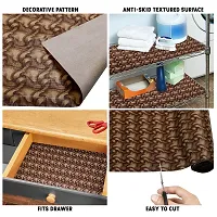 Multipurpose Non-Slip, Anti Skid, Easy Grip Washable PVC Shelf Roll for Kitchen Shelves, Cabinets ( 2 Roll, 18 X 5 mtr, Brown)-thumb3