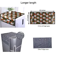 Set of 2 Pcs Combo of Fridge Top Cover with 6 Utility Pockets and Fridge Handle Cover-thumb3