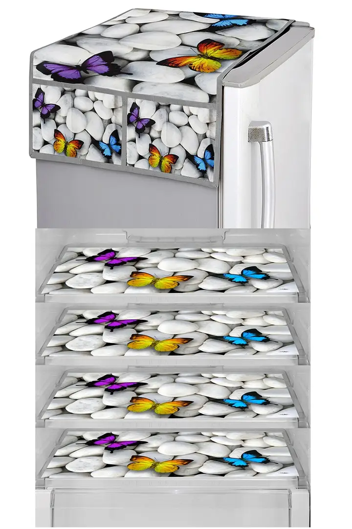 Refrigerator Drawer/Fridge Mats PVC Big Size Pack of 6 Pcs (Multicolor,  11X17)