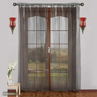 Premium PVC AC Transparent Curtain For Door (Size - 4.5 X 7 Feet)-thumb0