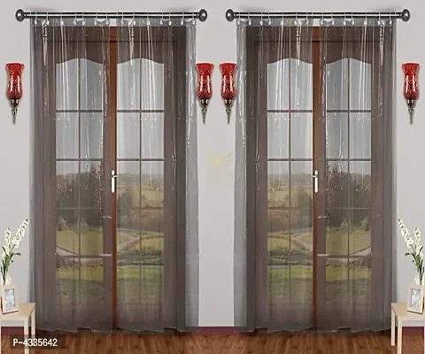 Premium PVC AC Transparent Curtain For Door - Piece Of 2 (Size - 4.5 X 7 Feet)-thumb0