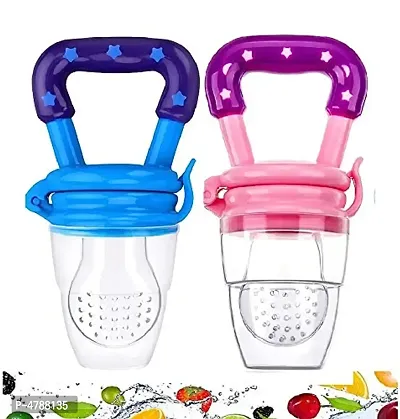 Silicone Baby Infant Fruit Feeder Dummy Pacifier Newborn Nipple (Multicolour, Pack Of 2)