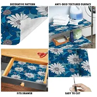 Kitchen Shelf Liner for Cabinet, PVC Kitchen Shelves and Drawer Fire Resistant, Waterproof, Dustproof and Washable (18 Inches X 10 Meter, Blue)-thumb1