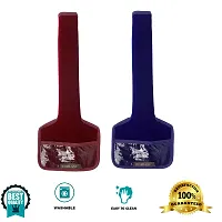 Set of 2 Pcs Velvet Fridge Handle Cover with Pocket for Oven/Refrigerator/Car (6X14 Inches, Blue Maroon)-thumb1