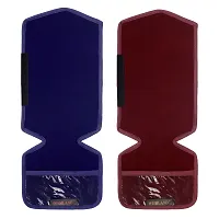 Set of 2 Pcs Velvet Fridge Handle Cover with Pocket for Oven/Refrigerator/Car (6X14 Inches, Blue Maroon)-thumb3