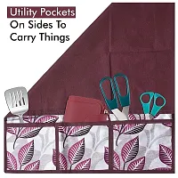 Combo Pack Of Fridge Top Cover With 6 Utility Pockets And Fridge Handle Cover(Size : 39X21 and 12X6 Inches, Set Of 3 Pc)-thumb2