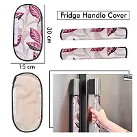 Combo Pack Of Fridge Top Cover With 6 Utility Pockets And Fridge Handle Cover(Size : 39X21 and 12X6 Inches, Set Of 3 Pc)-thumb1